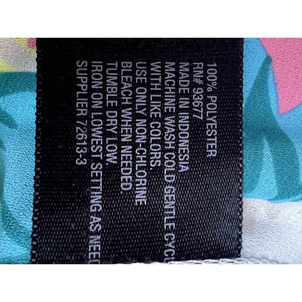 Worthington Womens Blouse Size XL Floral Pleated Scoop Neck Short Sleeves - Picture 5 of 7